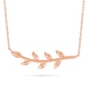 Thumbnail Image 0 of Leaf Branch Necklace in 10K Rose Gold - 17"
