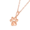 Puff Paw Print Pendant in 10K Rose Gold