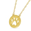 Thumbnail Image 1 of Mini Cut-Out Paw Print Disc Necklace in 10K Gold - 17.75"