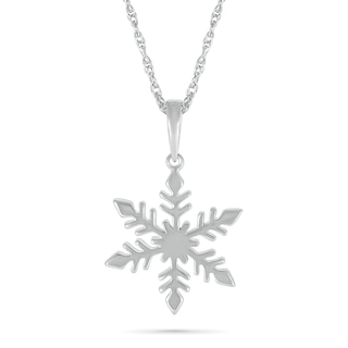 Snowflake Pendant in 10K White Gold