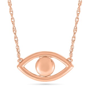 Evil Eye Necklace in 10K Rose Gold - 17.5"