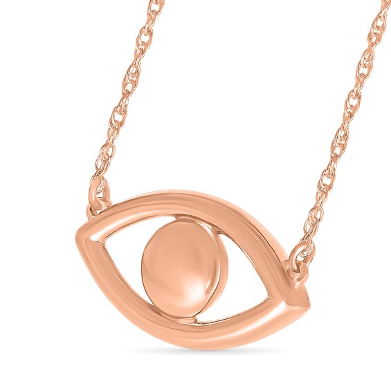 Evil Eye Necklace in 10K Rose Gold - 17.5"