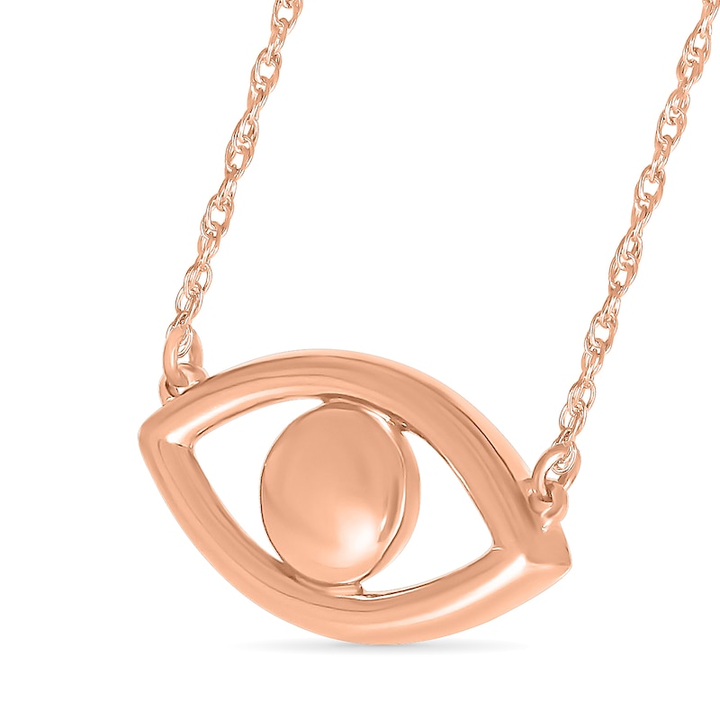 Evil Eye Necklace in 10K Rose Gold - 17.5"|Peoples Jewellers