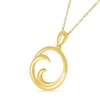 Rolling Wave Open Circle Pendant in 10K Gold