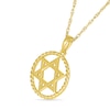 Rope-Textured Circle Frame Star of David Pendant in 10K Gold