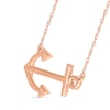 Sideways Anchor Necklace in 10K Rose Gold - 17.5"