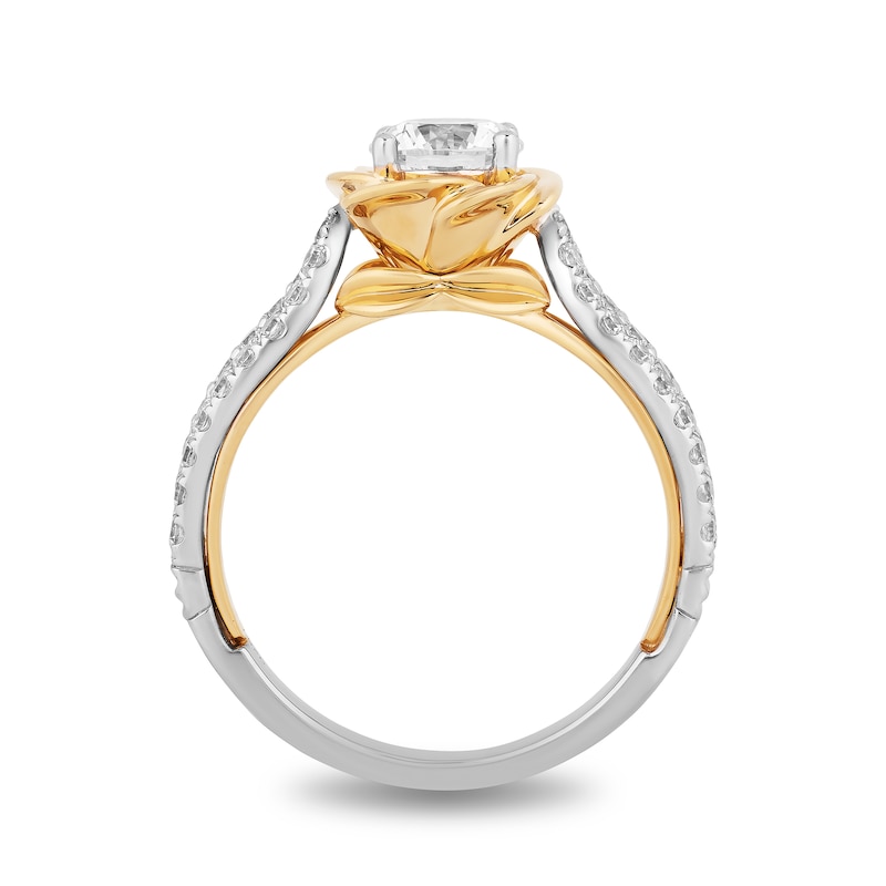 Main Image 3 of Enchanted Disney Belle 1.25 CT. T.W. Diamond Rose Frame Engagement Ring in 14K Two-Tone Gold