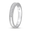 0.10 CT. T.W. Diamond Multi-Row Beaded Anniversary Band in Sterling Silver