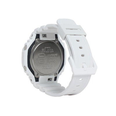 Men's Casio G-Shock Classic White Resin Strap Watch with Black Dial (Model: GA2100-7A)