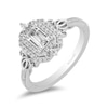 Enchanted Disney Cinderella 0.69 CT. T.W. Emerald-Cut Diamond Double Frame Carriage Engagement Ring in 14K White Gold