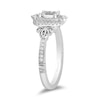 Thumbnail Image 1 of Enchanted Disney Cinderella 0.69 CT. T.W. Emerald-Cut Diamond Double Frame Carriage Engagement Ring in 14K White Gold