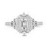 Enchanted Disney Cinderella 0.69 CT. T.W. Emerald-Cut Diamond Double Frame Carriage Engagement Ring in 14K White Gold