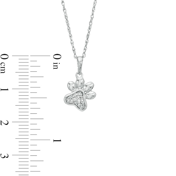 Diamond Accent Paw Print Pendant in Sterling Silver