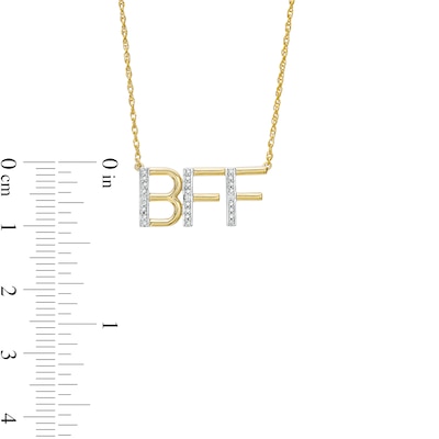 Diamond Accent "BFF" Necklace in Sterling Silver with 14K Gold Plate