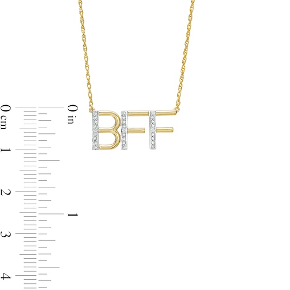 Diamond Accent "BFF" Necklace in Sterling Silver with 14K Gold Plate