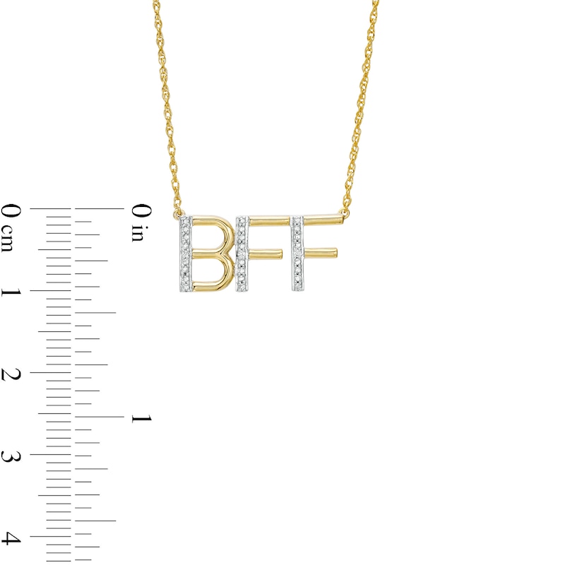 Diamond Accent "BFF" Necklace in Sterling Silver with 14K Gold Plate|Peoples Jewellers