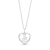 Diamond Accent Paw in Heart Pendant in Sterling Silver