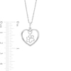 Diamond Accent Paw in Heart Pendant in Sterling Silver