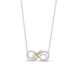 Diamond Accent &quot;BFF&quot; Infinity Loop Necklace in Sterling Silver with 14K Gold Plate