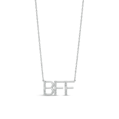 Diamond Accent "BFF" Necklace in Sterling Silver