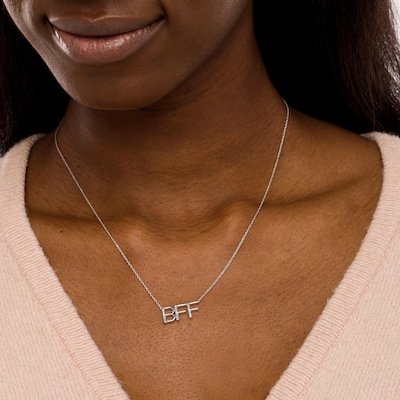 Diamond Accent "BFF" Necklace in Sterling Silver