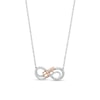 Thumbnail Image 0 of Diamond Accent "BFF" Infinity Loop Necklace in Sterling Silver with 14K Rose Gold Plate