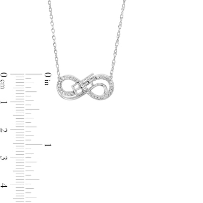 Diamond Accent "BFF" Infinity Loop Necklace in Sterling Silver