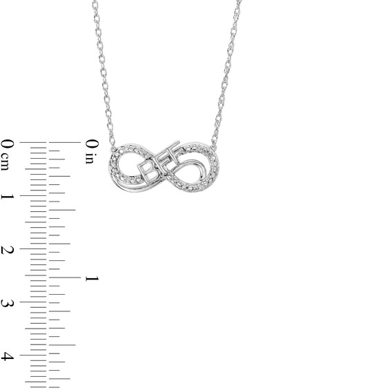 Diamond Accent "BFF" Infinity Loop Necklace in Sterling Silver