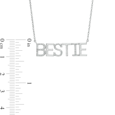 Diamond Accent "BESTIE" Necklace in Sterling Silver