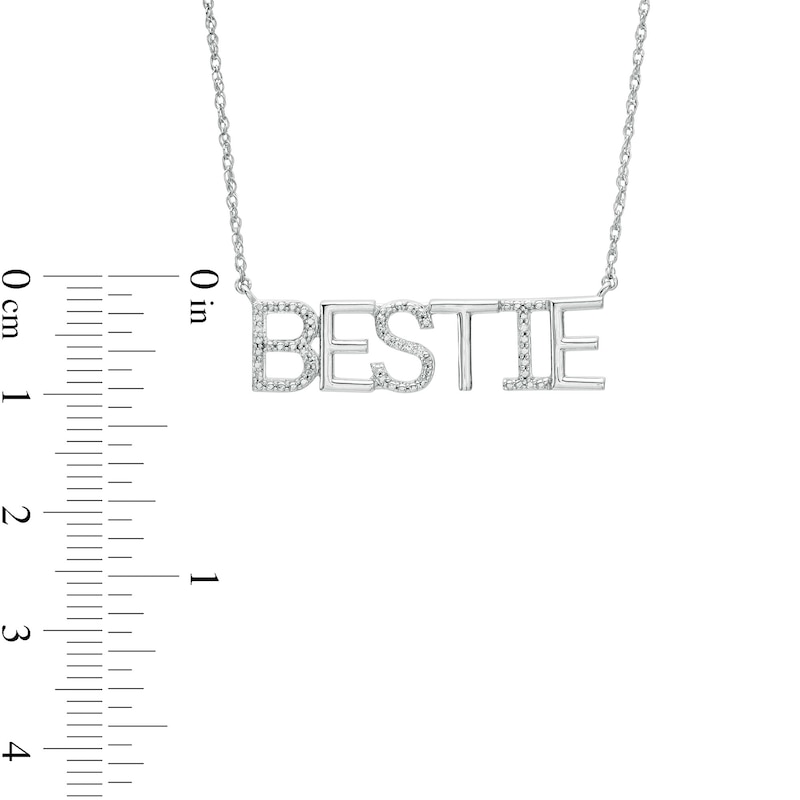 Diamond Accent "BESTIE" Necklace in Sterling Silver|Peoples Jewellers