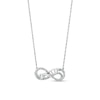 Diamond Accent "BESTIE" Infinity Loop Necklace in Sterling Silver