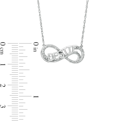 Diamond Accent "BESTIE" Infinity Loop Necklace in Sterling Silver