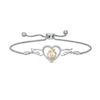 Thumbnail Image 0 of 0.086 CT. T.W. Diamond Winged Heart Bolo Bracelet in Sterling Silver and 10K Gold – 9.5"