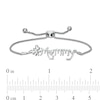Thumbnail Image 2 of Diamond Accent Butterfly "Mommy" Bolo Bracelet in Sterling Silver – 9.5"