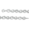 Thumbnail Image 2 of 0.04 CT. T.W. Diamond "mom" Infinity Loop Bracelet in Sterling Silver – 7.5"