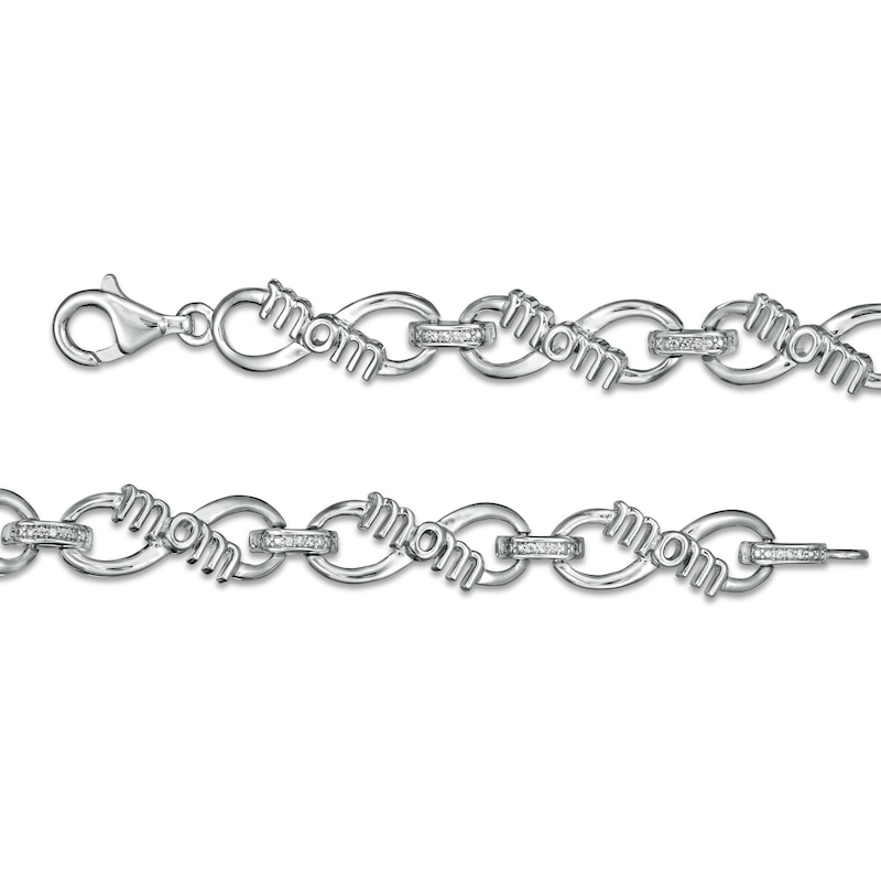 0.04 CT. T.W. Diamond "mom" Infinity Loop Bracelet in Sterling Silver – 7.5"