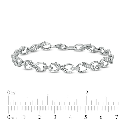 0.04 CT. T.W. Diamond "mom" Infinity Loop Bracelet in Sterling Silver – 7.5"