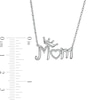 Thumbnail Image 2 of 0.04 CT. T.W. Diamond Crowned "Mom" with Heart Necklace in Sterling Silver