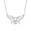 Diamond Accent "MOM" Heart Wings Necklace in Sterling Silver