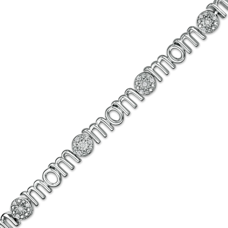 0.145 CT. T.W. Composite Diamond Alternating "mom" Bracelet in Sterling Silver – 7.5"|Peoples Jewellers