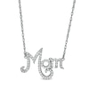 Thumbnail Image 0 of 0.148 CT. T.W. Diamond "Mom" Necklace in Sterling Silver