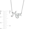 Thumbnail Image 2 of 0.148 CT. T.W. Diamond "Mom" Necklace in Sterling Silver