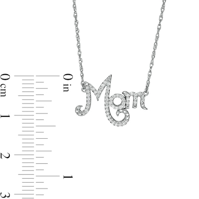 0.148 CT. T.W. Diamond "Mom" Necklace in Sterling Silver