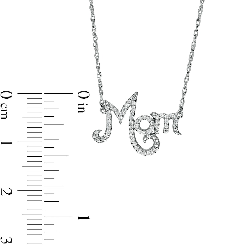 0.148 CT. T.W. Diamond "Mom" Necklace in Sterling Silver|Peoples Jewellers