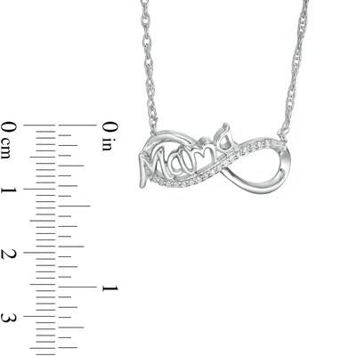 0.085 CT. T.W. Diamond "Mama" Infinity Necklace in Sterling Silver