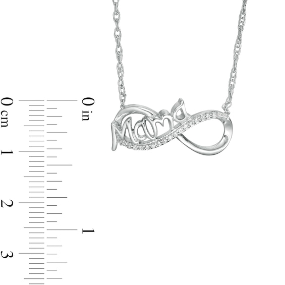 0.085 CT. T.W. Diamond "Mama" Infinity Necklace in Sterling Silver