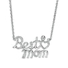 Thumbnail Image 0 of 0.04 CT. T.W. Diamond "Best Mom" Necklace in Sterling Silver
