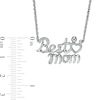 Thumbnail Image 2 of 0.04 CT. T.W. Diamond "Best Mom" Necklace in Sterling Silver