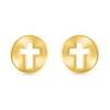 Thumbnail Image 0 of Cut-Out Cross Disc Stud Earrings in 10K Gold