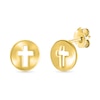 Thumbnail Image 1 of Cut-Out Cross Disc Stud Earrings in 10K Gold